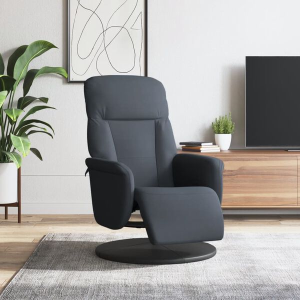 vidaXL Fauteuil inclinable avec repose-pied gris fonc&eacute; velours