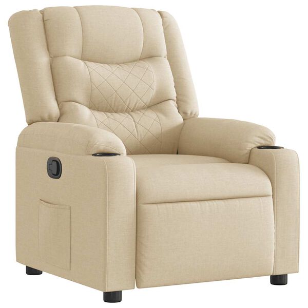 vidaXL Fauteuil inclinable Cr&egrave;me Tissu