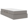 vidaXL Lit avec rangement et matelas Taupe 90 x 190 cm Polyester