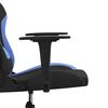 vidaXL Chaise de jeu de massage Noir et bleu Tissu