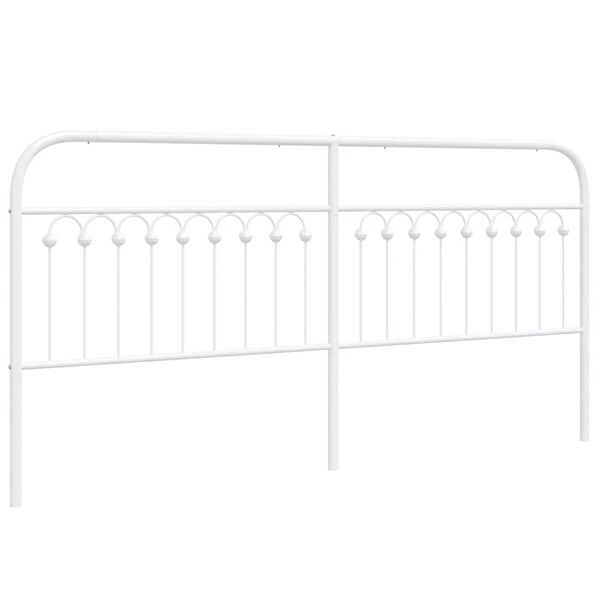 vidaXL T&ecirc;te de lit de remplacement m&eacute;tal blanc 200 cm