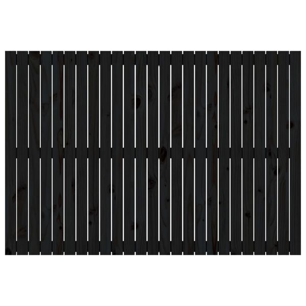 vidaXL T&ecirc;te de lit murale Noir 159,5x3x110 cm Bois massif de pin