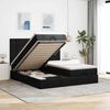 VidaXL Cadre de lit ottoman avec matelas noir 200x200cm tissu
