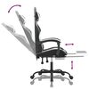 vidaXL Chaise de jeu pivotante et repose-pied Noir et blanc Similicuir