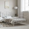 vidaXL Cadre de lit métal sans matelas et pied de lit blanc 100x200 cm