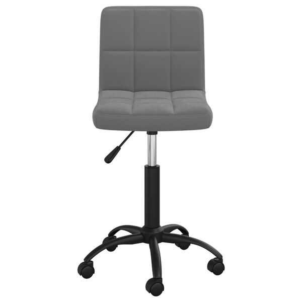 vidaXL Chaise pivotante de bureau Gris foncé Velours