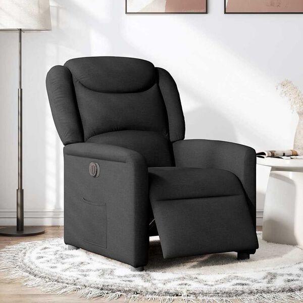 vidaXL Fauteuil inclinable &eacute;lectrique Noir Tissu