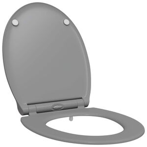 vidaXL Si&egrave;ge de toilette Gris 47 x 37,5 x 3,8 cm Duroplast