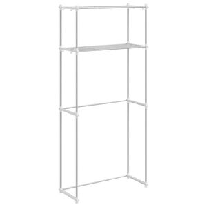 vidaXL &Eacute;tag&egrave;re pour machine &agrave; laver Blanc 70 x 27 x 136 cm Aluminium