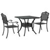 vidaXL Ensemble de tables de jardin 3 pc Noir Aluminium coul&eacute;