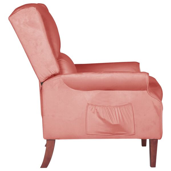 vidaXL Fauteuil inclinable Rose Velours
