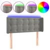 vidaXL T&ecirc;te de lit &agrave; LED Gris clair 93x16x78/88 cm Velours