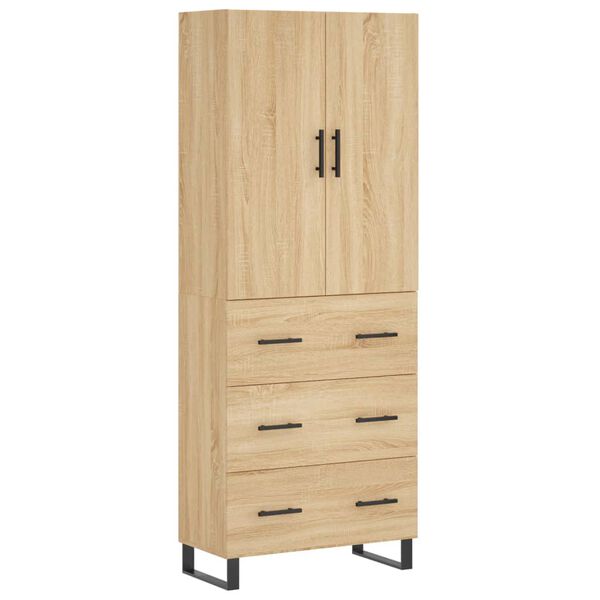 vidaXL Buffet haut Ch&ecirc;ne sonoma 69,5x34x180 cm Bois d'ing&eacute;nierie