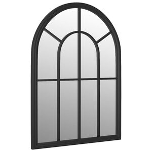 vidaXL Miroir de jardin Noir 60x45 cm Fer pour utilisation ext&eacute;rieure
