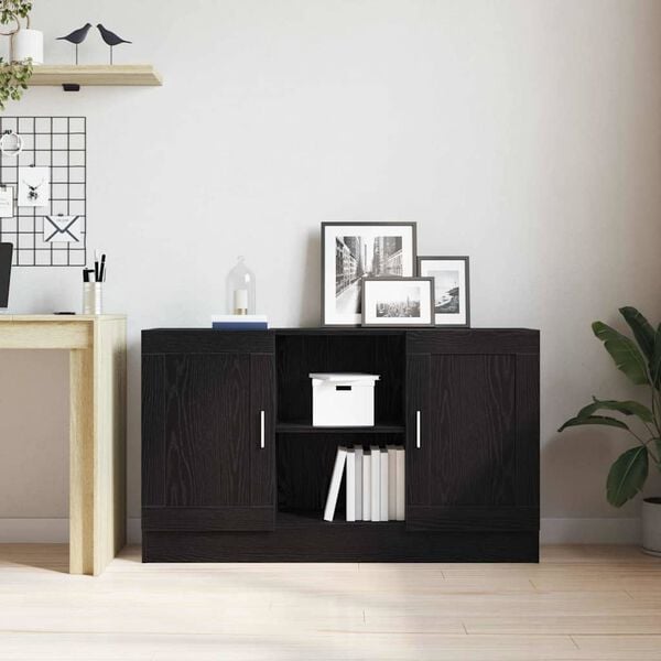 vidaXL Buffet Ch&ecirc;ne noir 120 x 30,5 x 70 cm Bois d'ing&eacute;nierie