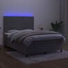 vidaXL Sommier &agrave; lattes de lit avec matelas LED Gris clair 140x200 cm