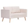 vidaXL Canap&eacute; &agrave; 2 places Tissu Cr&egrave;me
