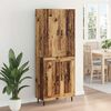 vidaXL Haut Armoire 2 pcs Bois Ancien Bois Agglom&eacute;r&eacute; et Verre