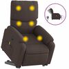 vidaXL Fauteuil inclinable de massage &eacute;lectrique Marron fonc&eacute; Tissu