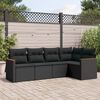 vidaXL Salon de jardin 5 pcs avec coussins noir r&eacute;sine tress&eacute;e