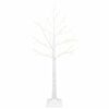 vidaXL Sapin de No&euml;l bouleau Blanc 22 x 22 x 120 cm Plastique 174 LED