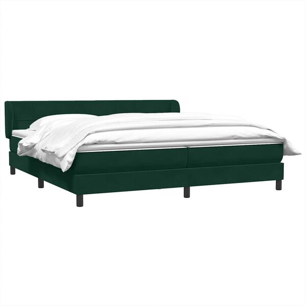 vidaXL Sommier &agrave; lattes de lit et matelas vert fonc&eacute; 200x210cm velours