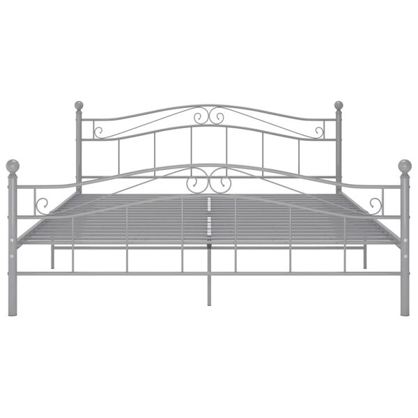 vidaXL Cadre de lit sans matelas gris m&eacute;tal 160x200 cm