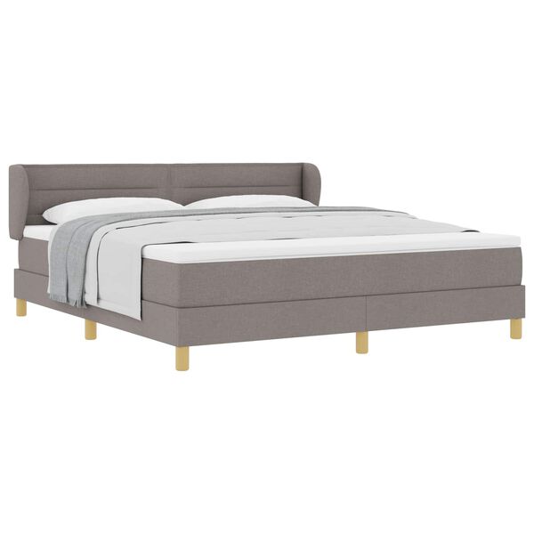 vidaXL Lit &agrave; ressorts avec matelas Taupe 180 x 200 cm tissu