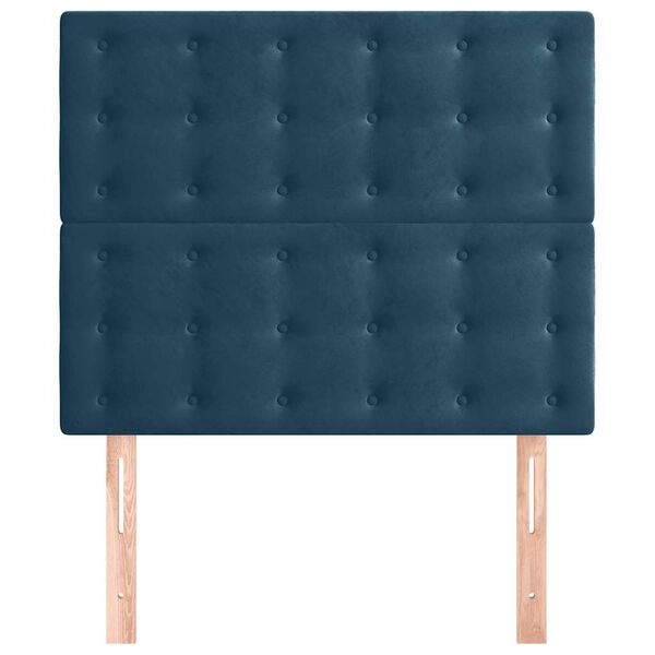 vidaXL T&ecirc;te de lit Bleu fonc&eacute; 80x5x118/128 cm Velours