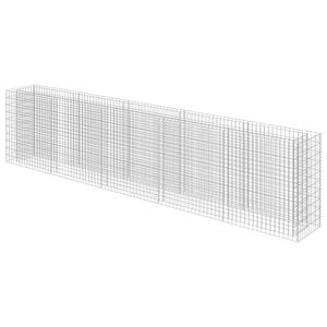 vidaXL Lit sur&eacute;lev&eacute; &agrave; gabion Acier galvanis&eacute; 450x50x100 cm