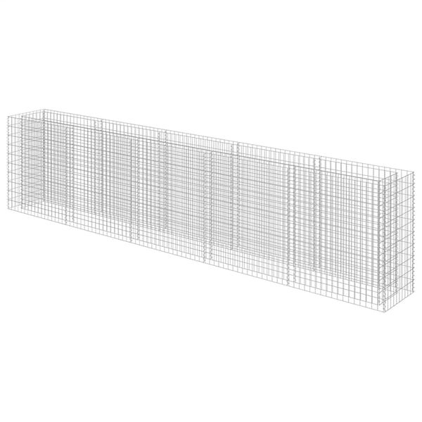 vidaXL Lit sur&eacute;lev&eacute; &agrave; gabion Acier galvanis&eacute; 450x50x100 cm