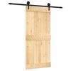 vidaXL Porte coulissante Naturel et noir 95 x 210 cm