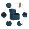 vidaXL Fauteuil de massage inclinable Bleu Velours