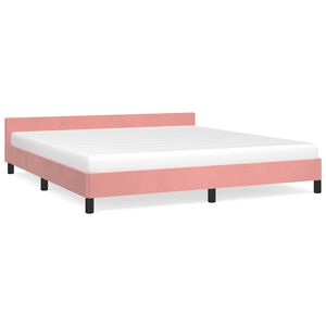 VidaXL Cadre de lit et t&ecirc;te de lit sans matelas rose 180x200cm velours