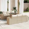 vidaXL Salon de jardin avec coussins 7 pcs beige r&eacute;sine tress&eacute;e