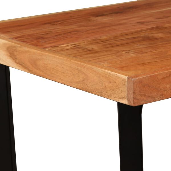 vidaXL Ensemble de bar 3 pcs Bois d'acacia massif et cuir v&eacute;ritable