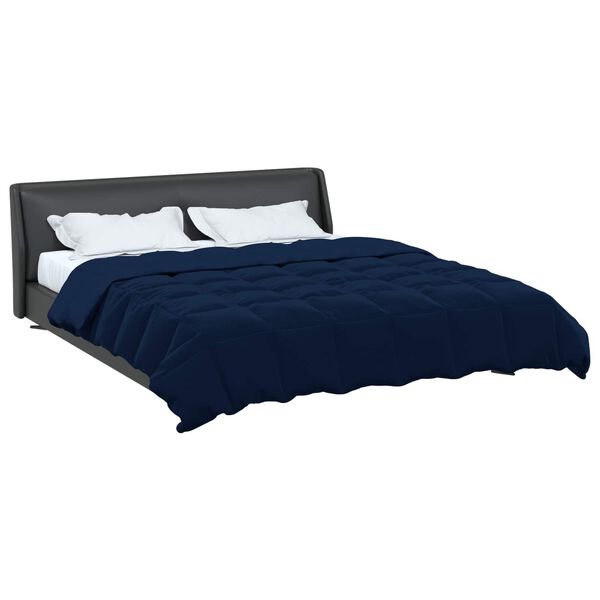 vidaXL Duvet d'hiver Matelass&eacute; Bleu fonc&eacute; 200 x 220 cm Microfibre