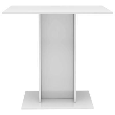 vidaXL Table de salle à manger Blanc brillant 80x80x75 cm Aggloméré