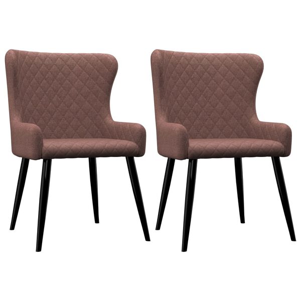 vidaXL Chaises à manger lot de 2 marron tissu