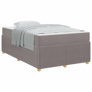 vidaXL Cadre de lit avec matelas Taupe 120 x 190 cm tissu