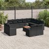vidaXL Salon de jardin avec coussins 13 pcs noir r&eacute;sine tress&eacute;e