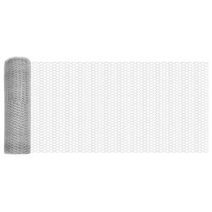 vidaXL Cl&ocirc;ture hexagonale 0,4 x 10 m Acier galvanis&eacute; Argent&eacute;