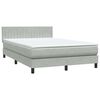 vidaXL Sommier &agrave; lattes de lit et matelas gris clair 160x220cm velours