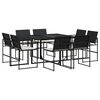 vidaXL Ensemble &agrave; manger de jardin 9pcs coussins noir r&eacute;sine tress&eacute;e