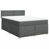 vidaXL Sommier à lattes de lit avec matelas Gris foncé 160x200cm Tissu