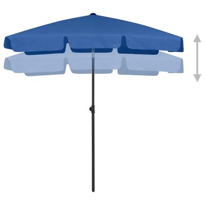 vidaXL Parasol de plage bleu azur 180x120 cm