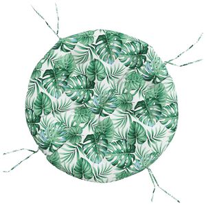 vidaXL Coussin rond &agrave; motif de feuilles &Oslash; 100 x11 cm tissu oxford