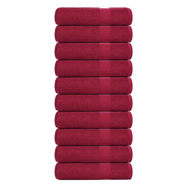 vidaXL Essuie-mains FROGN 10 pcs bordeaux 50x100 cm 360 g/m&sup2;