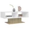 vidaXL Table basse blanc et ch&ecirc;ne sonoma bois d'ing&eacute;nierie