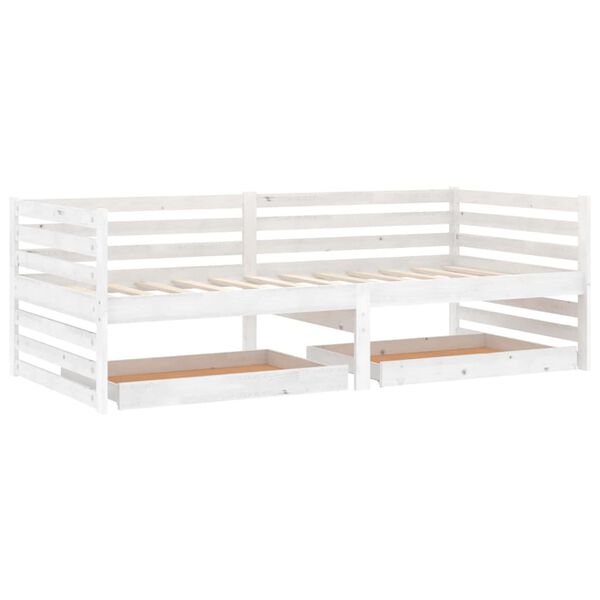 vidaXL Lit de jour sans matelas avec tiroirs 90x200 cm blanc